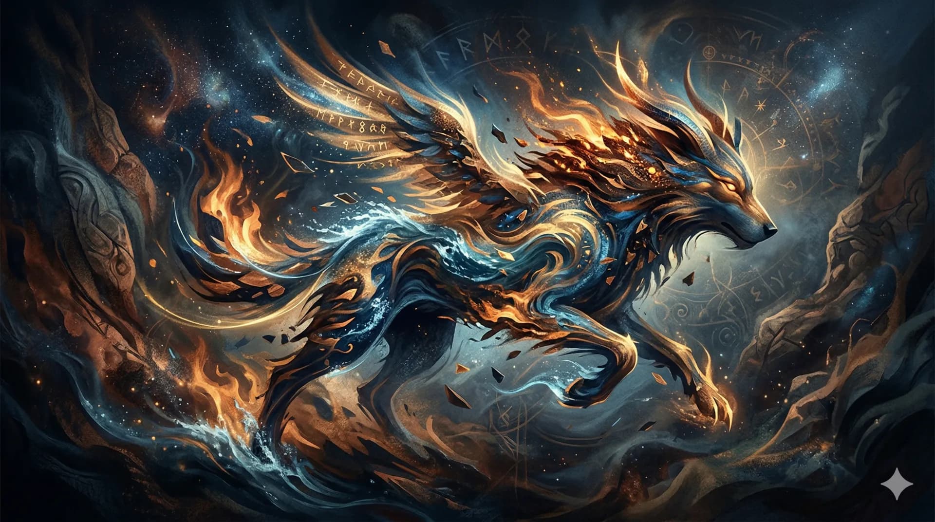 Stylized animal mascot totems representing biological synergy